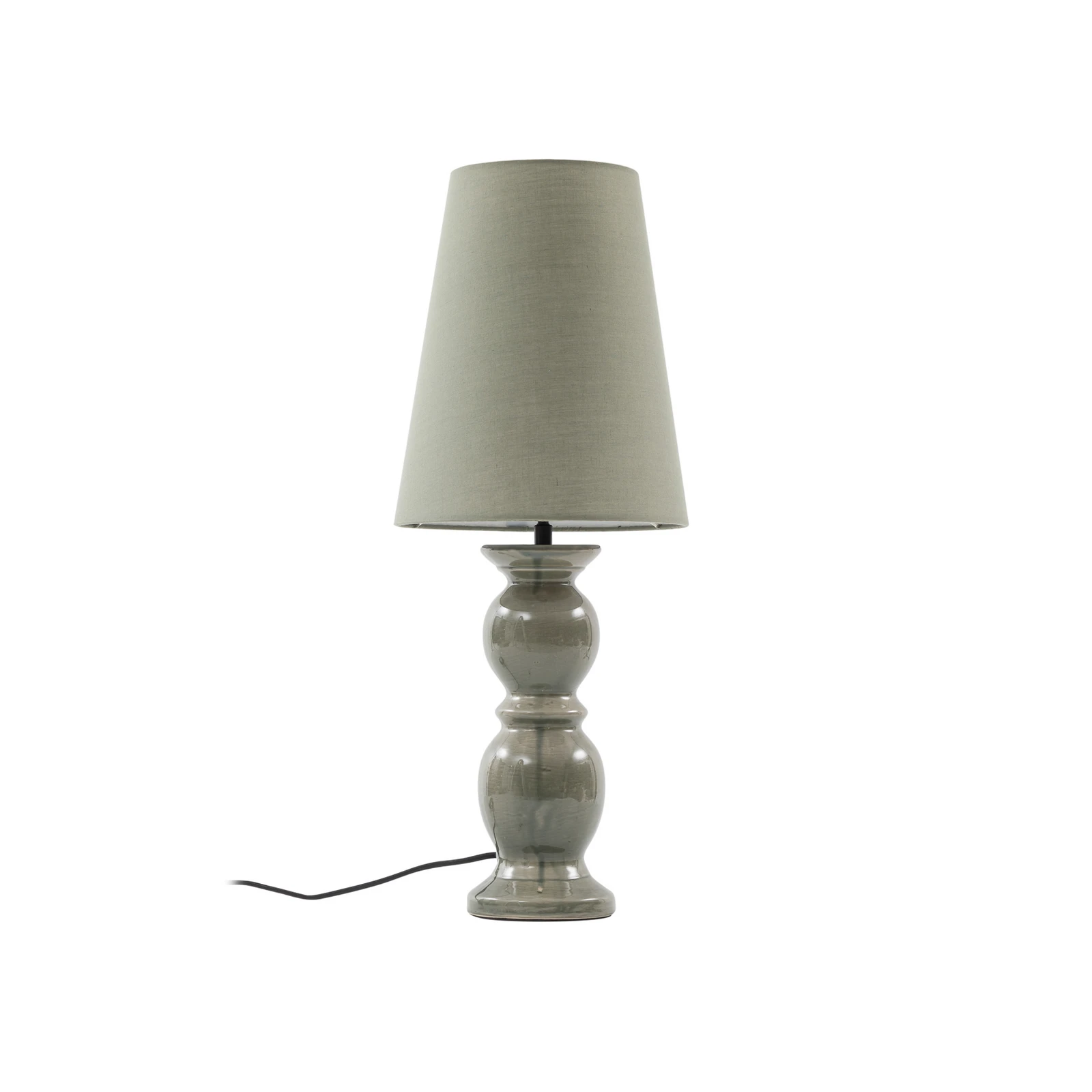 Lucande galda lampa Lyndorin, zaļa, keramika