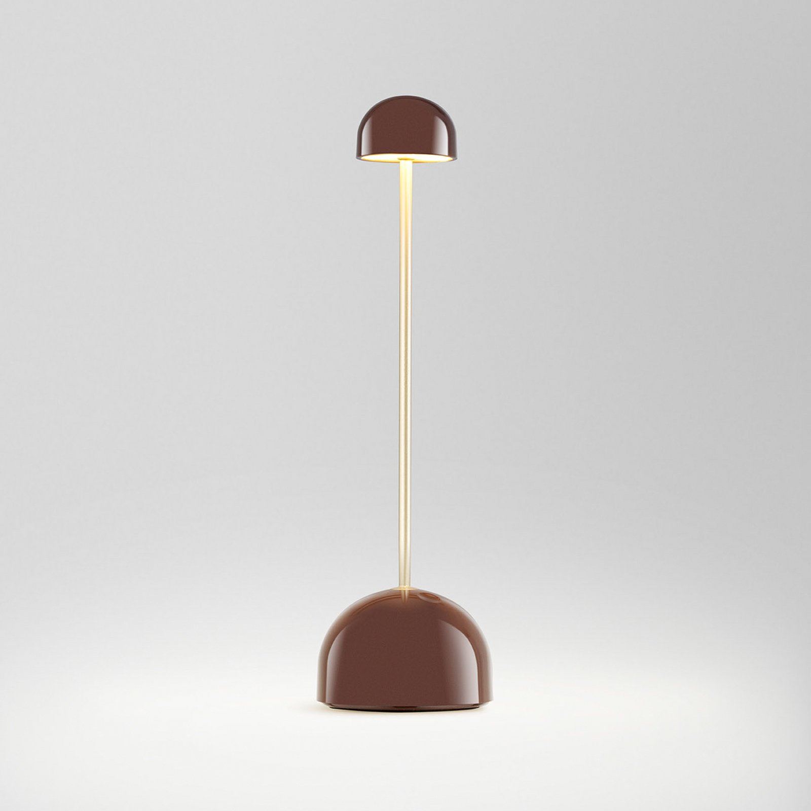 MARSET LED-Akku-Tischlampe Sips, braun/gold, 31 cm, Stahl