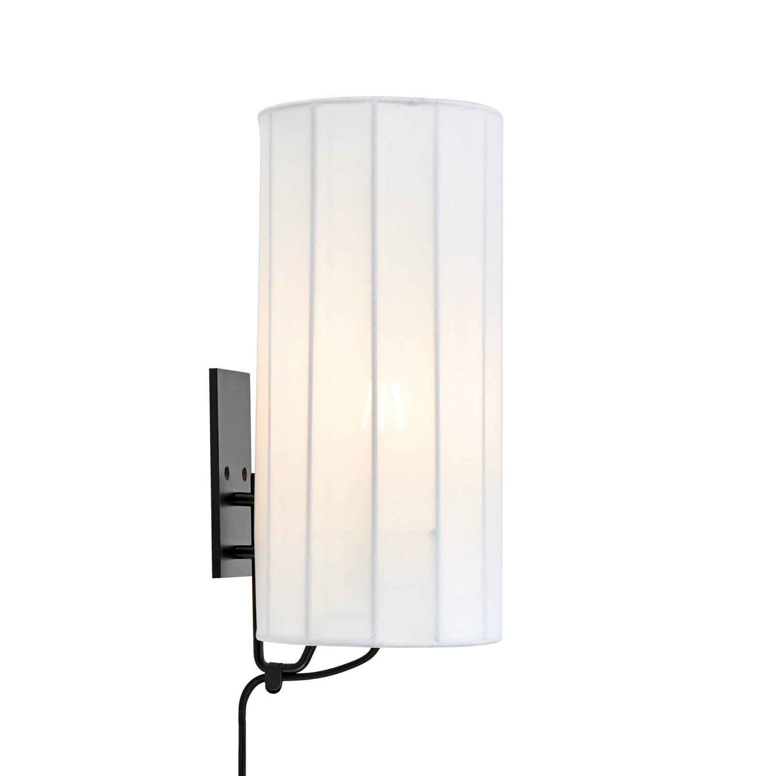 Applique Hikari, altezza 31 cm, bianco/nero, tessuto/metallo