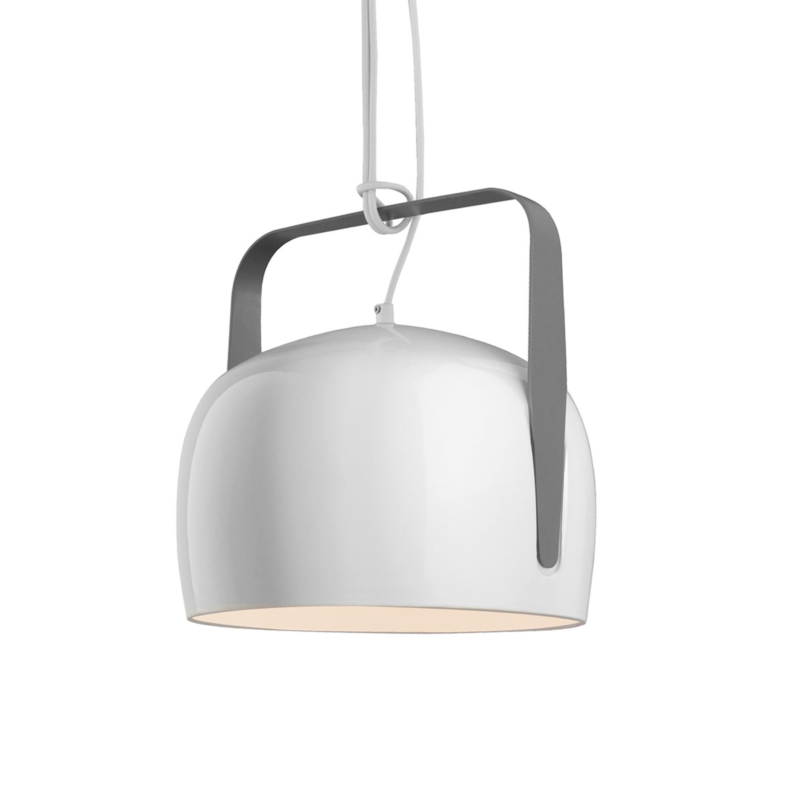 Karman Bag - white hanging light 21 cm, smooth, for Living / Dining Room, ceramics, metal, E27, 53 W, energy efficiency: A++, H: 20 cm
