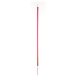 SELETTI Lampa LED Linea, fuksja, drewniane detale, uniwersalna