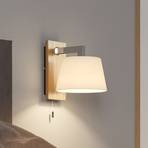 Lucande Rhea wall light with light wood