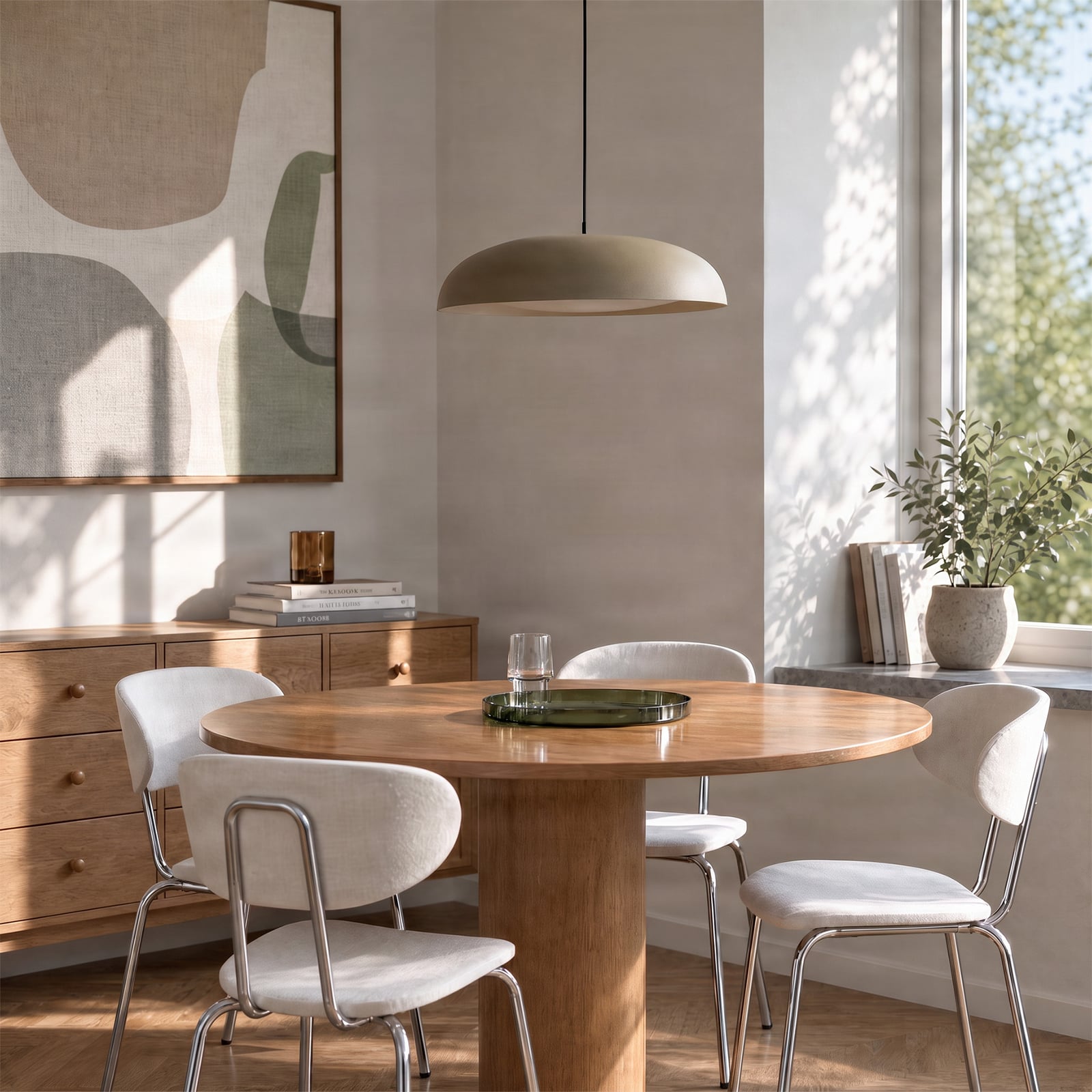Lindby Florie LED pendant light, beige, Ø 40 cm, metal Lindby Florie LED pendant light, beige, Ø 40 cm, metal