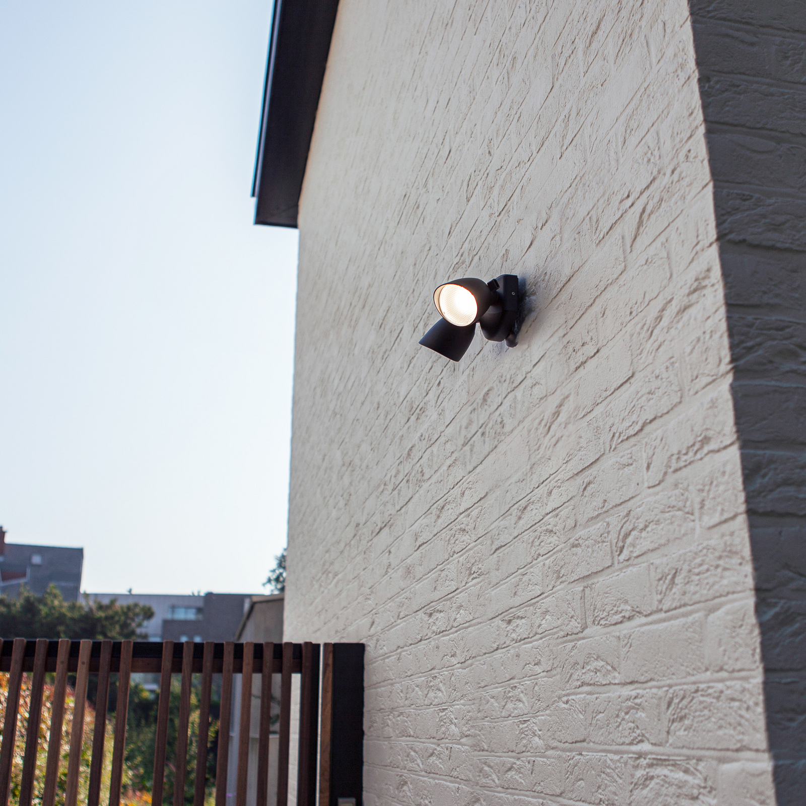 LED-Außenwandstrahler SHRIMP, schwarz, 20 W, 2-flg., IP54