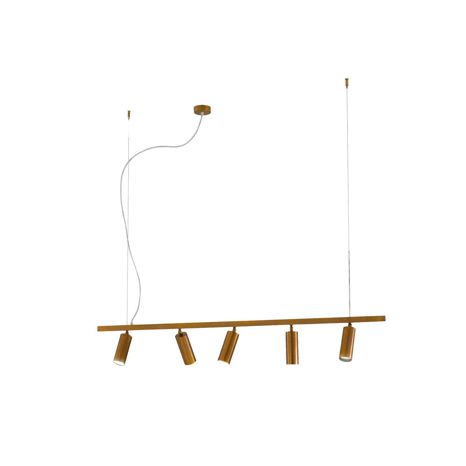 Pendant light 7531, burnished brass, 5-bulb, GU10