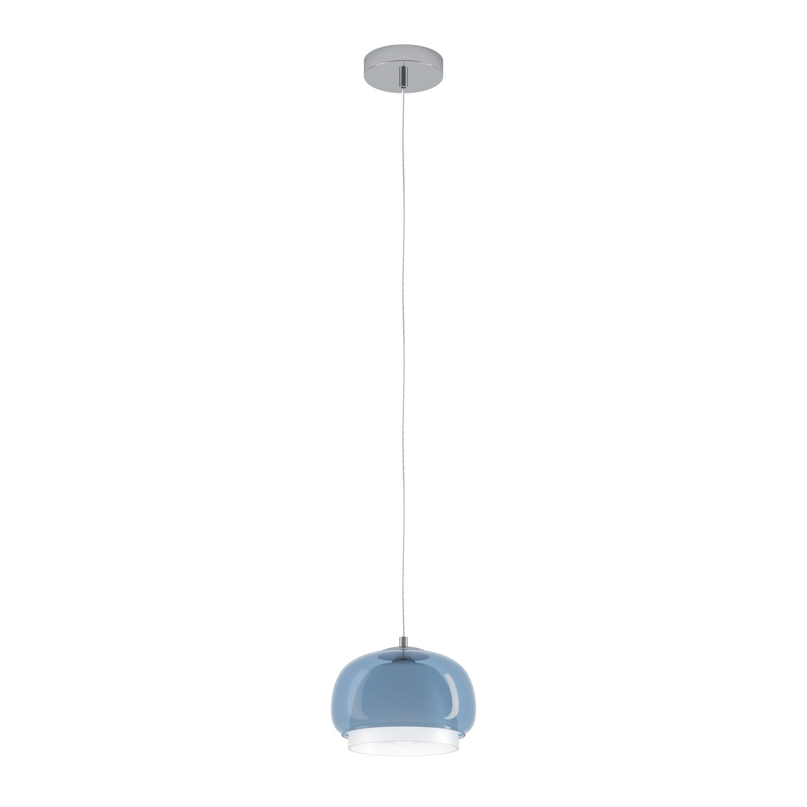 Candeeiro suspenso Belomontejo, Ø 22 cm, azul transparente, vidro