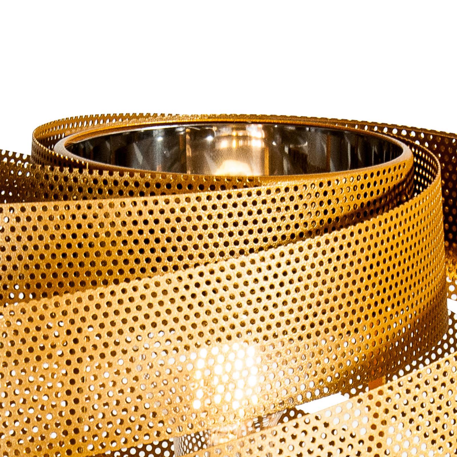 Stehlampe Vento, schwarz/gold, Metall, Ø 40 cm, E27 günstig online kaufen