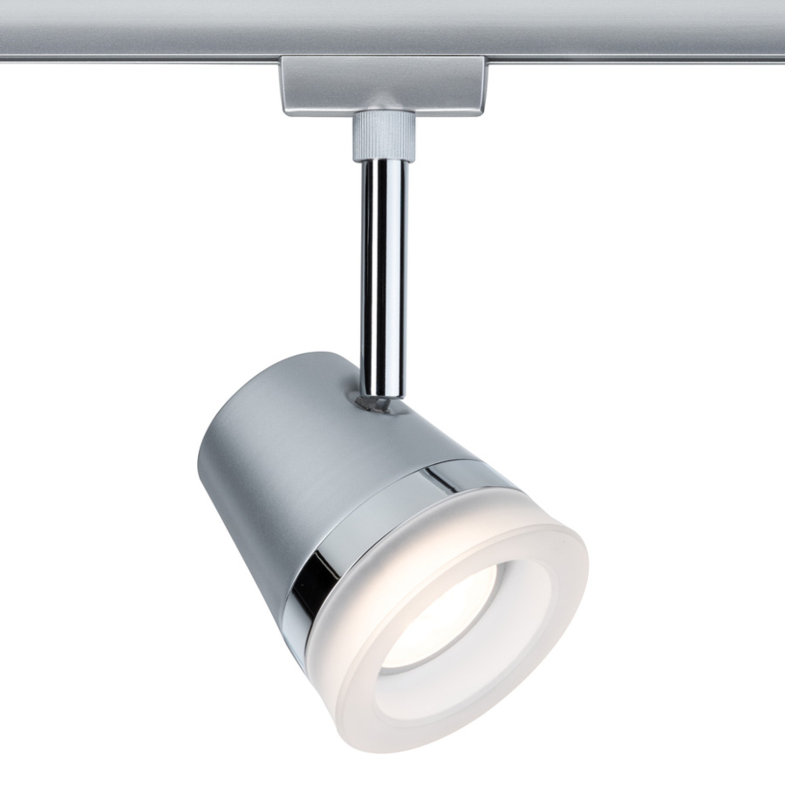 Paulmann URail Cone LED spotlight matt chrome, for Living / Dining Room, metal, GU10, 6.5 W, energy efficiency: A+, H: 18 cm