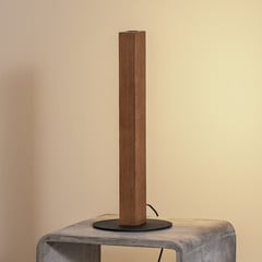 LED-puidust laualamp Teo, mänd, 42 cm, puutetundlik dimmer