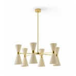 Megafono Pendellampe, elfenbeinfarben, 12-flg. - Stilnovo