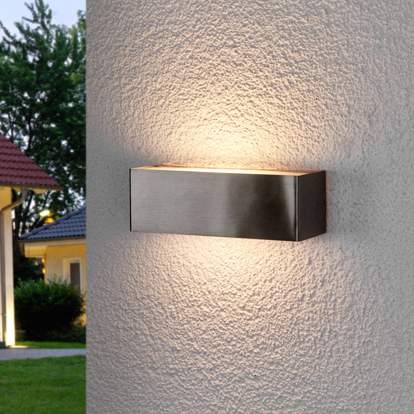 Photos - Floodlight / Street Light Lindby Stainless steel LED outdoor wall light Alicja 