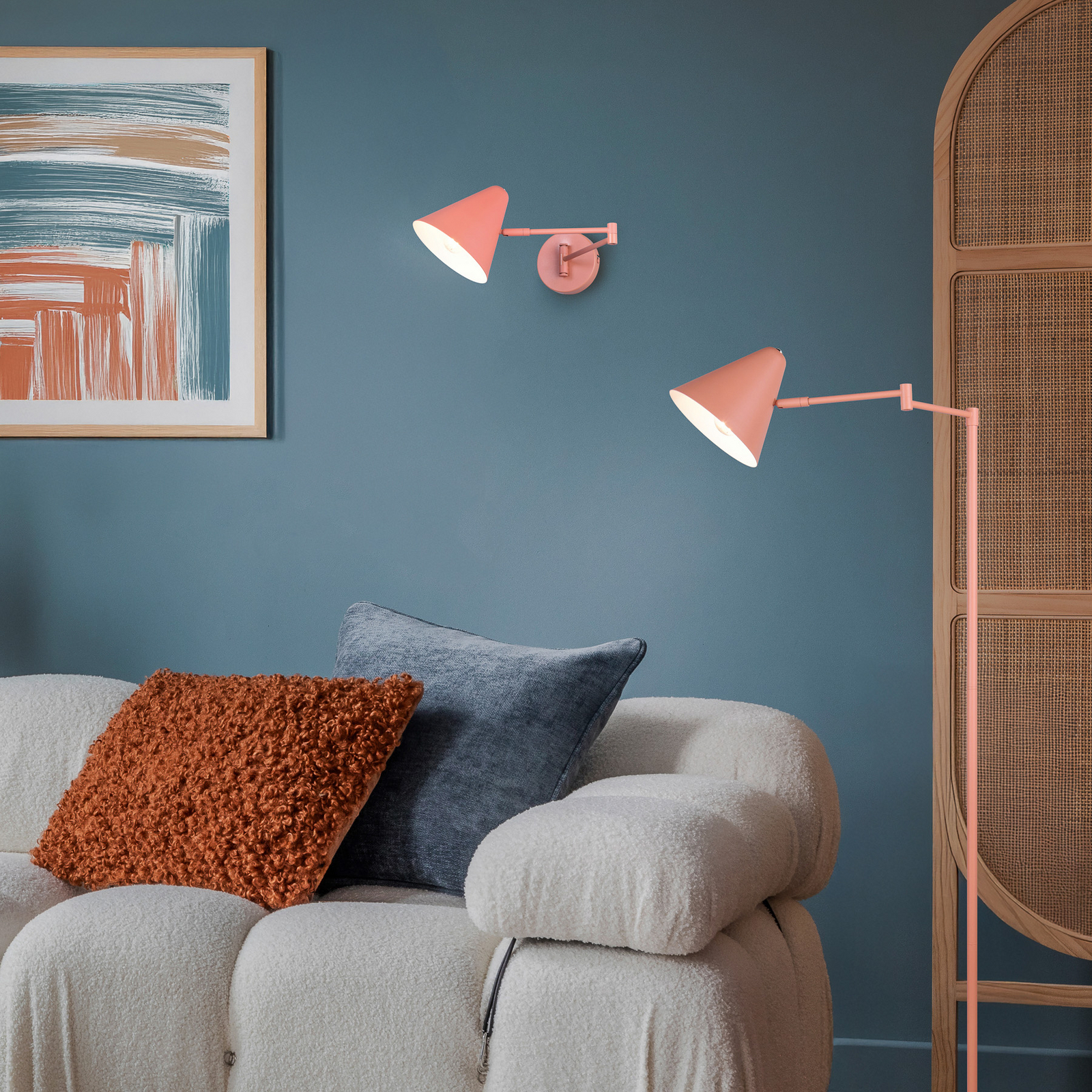 Seinavalgusti Cosima, aprikoos, ulatus 54 cm, metall Seinavalgusti Cosima, aprikoos, ulatus 54 cm, metall