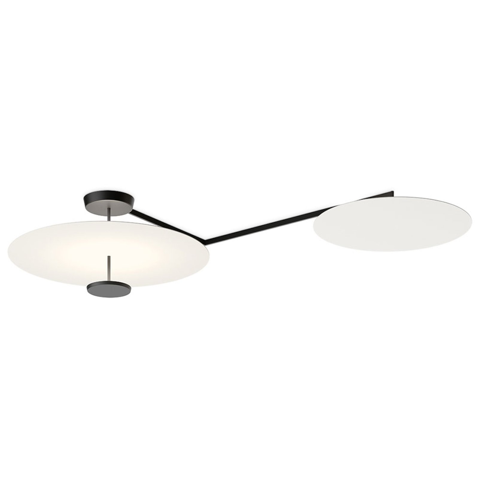 Vibia Flat LED stropna svjetiljka s 3 žarulje. Ø 90 cm bijele boje