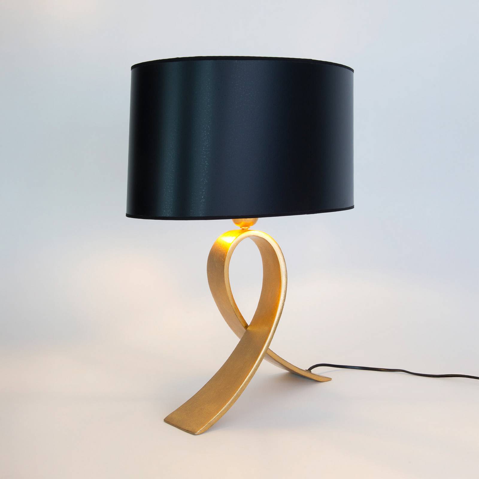Bordlampe CICLO OVAL, sort/guld, 52 cm, metal/plast