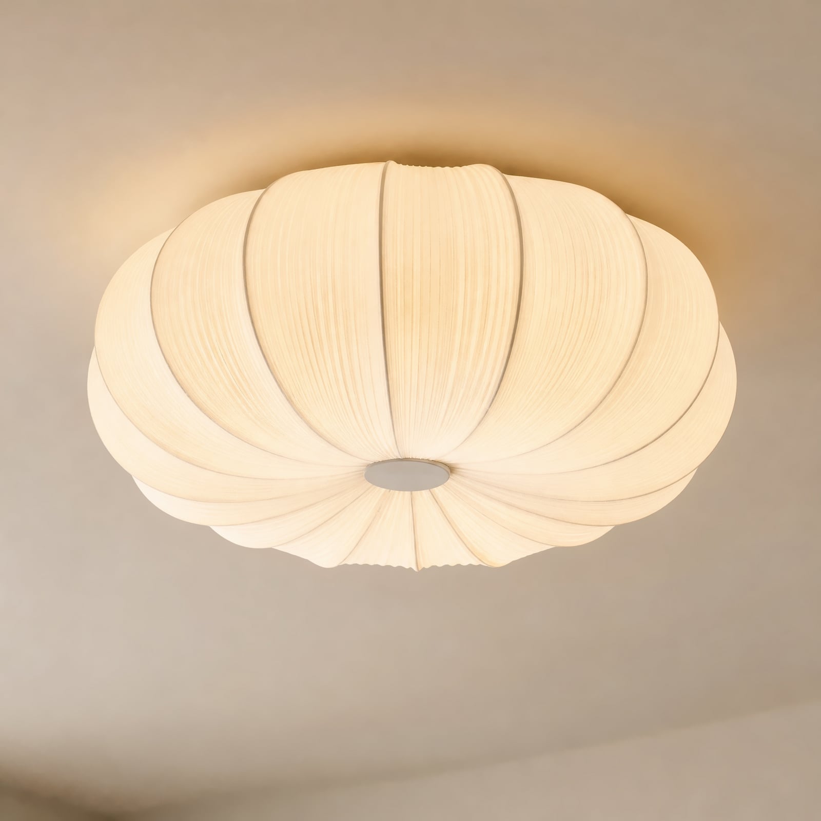 Lampa sufitowa Marielle, 3 x E27, tkanina, Ø 55 cm, biała – Lindby Lampa sufitowa Marielle, 3 x E27, tkanina, Ø 55 cm, biała – Lindby