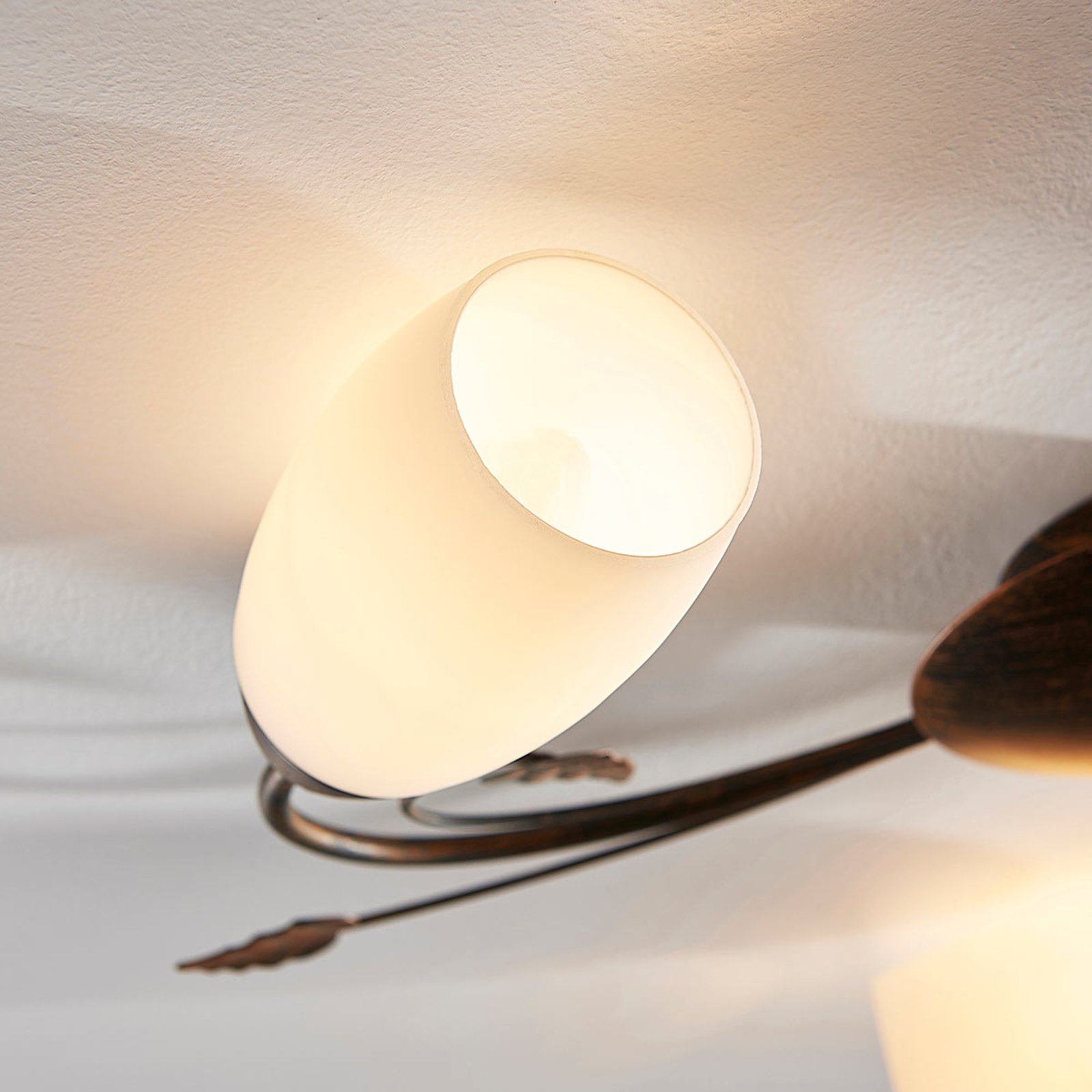 Stefania 3 Deckenleuchte White/Black-Gold - Lindby