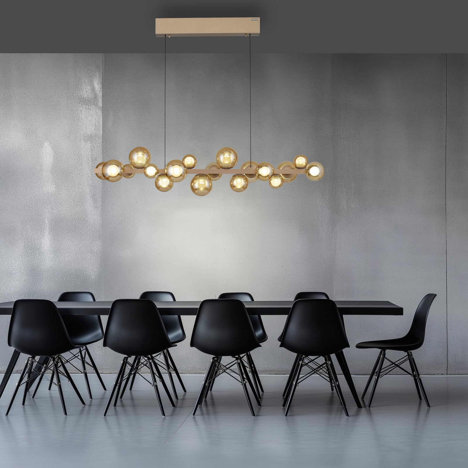 E-Popup LED-Hängelampe, bronce, Glas, CCT, 18-flg. - PURE E-Popup LED-Hängelampe, bronce, Glas, CCT, 18-flg. - PURE