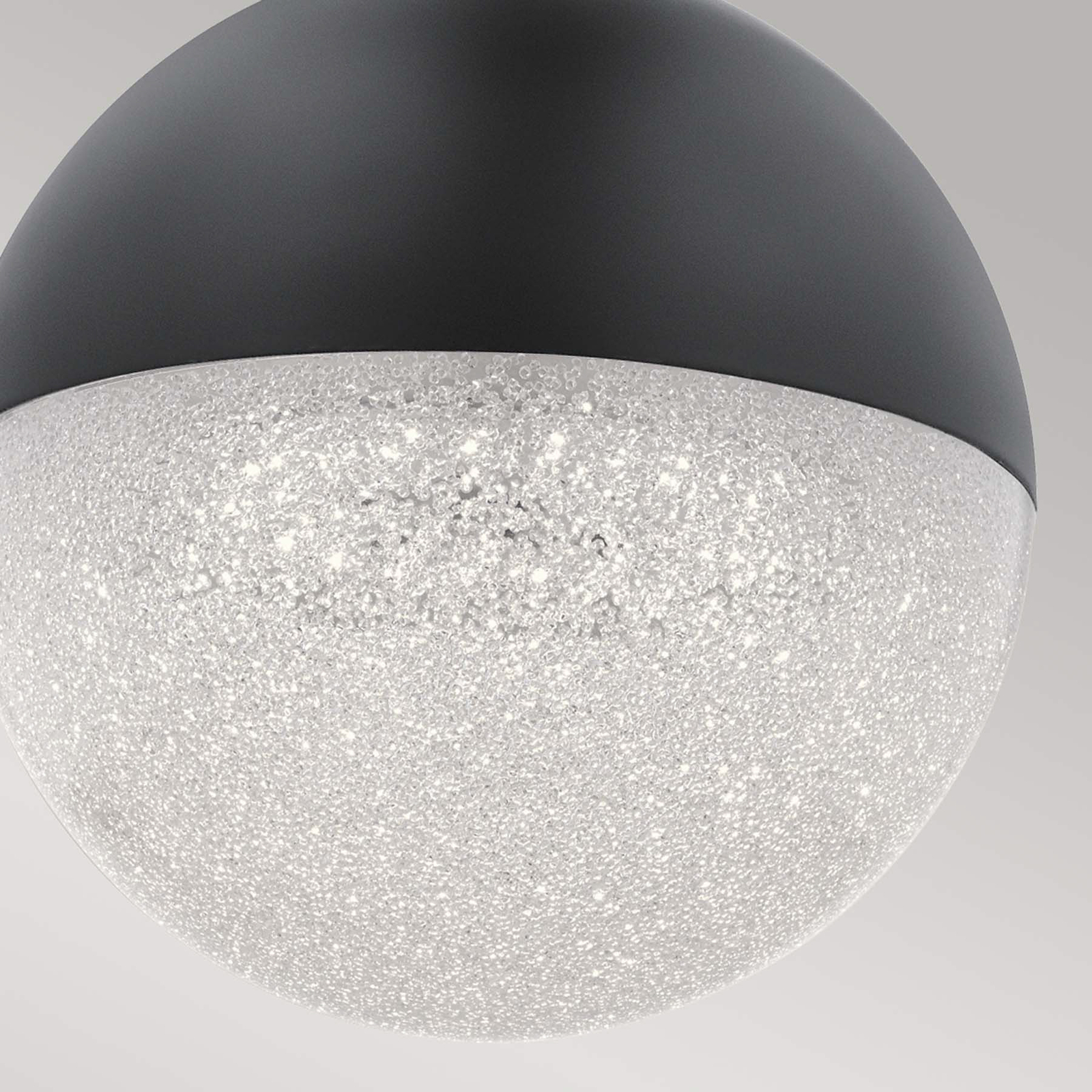 Závesné svetlo LED Moonlit, čierna farba, hliník, Ø 20 cm, guľa
