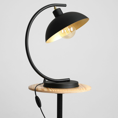 1036 bordlampe, 1 lyskilde, svart-gull