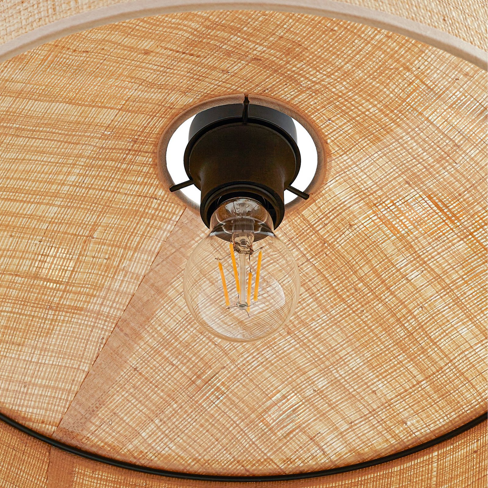 Lindby Hängeleuchte Haldor, Rattan, naturfarben, Ø 40 cm