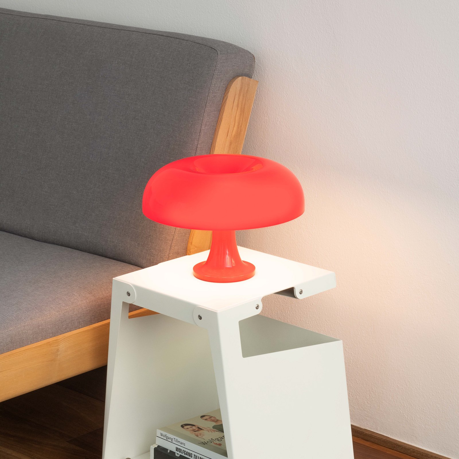 Artemide Nessino - Candeeiro de mesa de design, vermelho