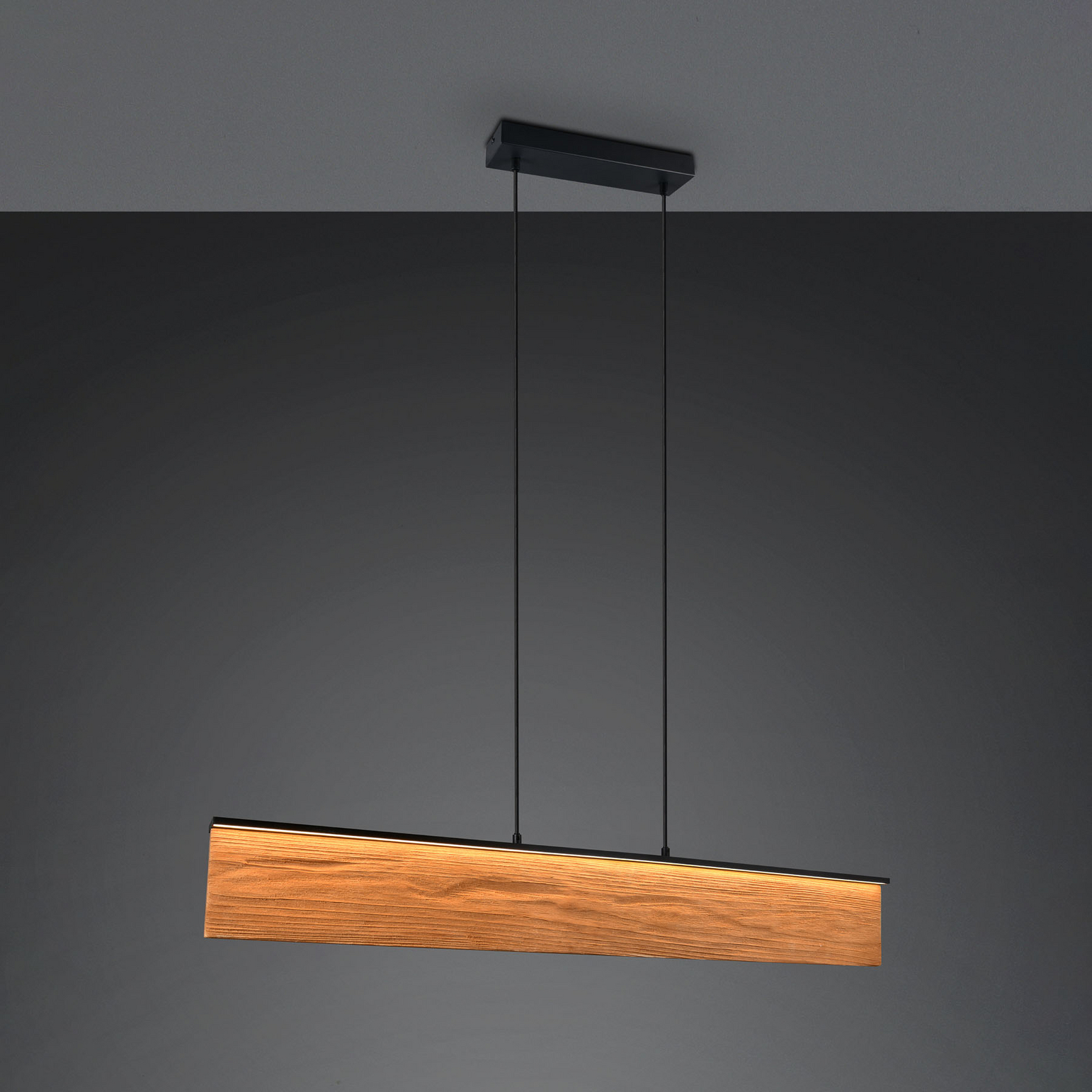 Κρεμαστή λάμπα LED Kalea, μήκος 110 cm, χρώμα ξύλου, ξύλο Κρεμαστή λάμπα LED Kalea, μήκος 110 cm, χρώμα ξύλου, ξύλο