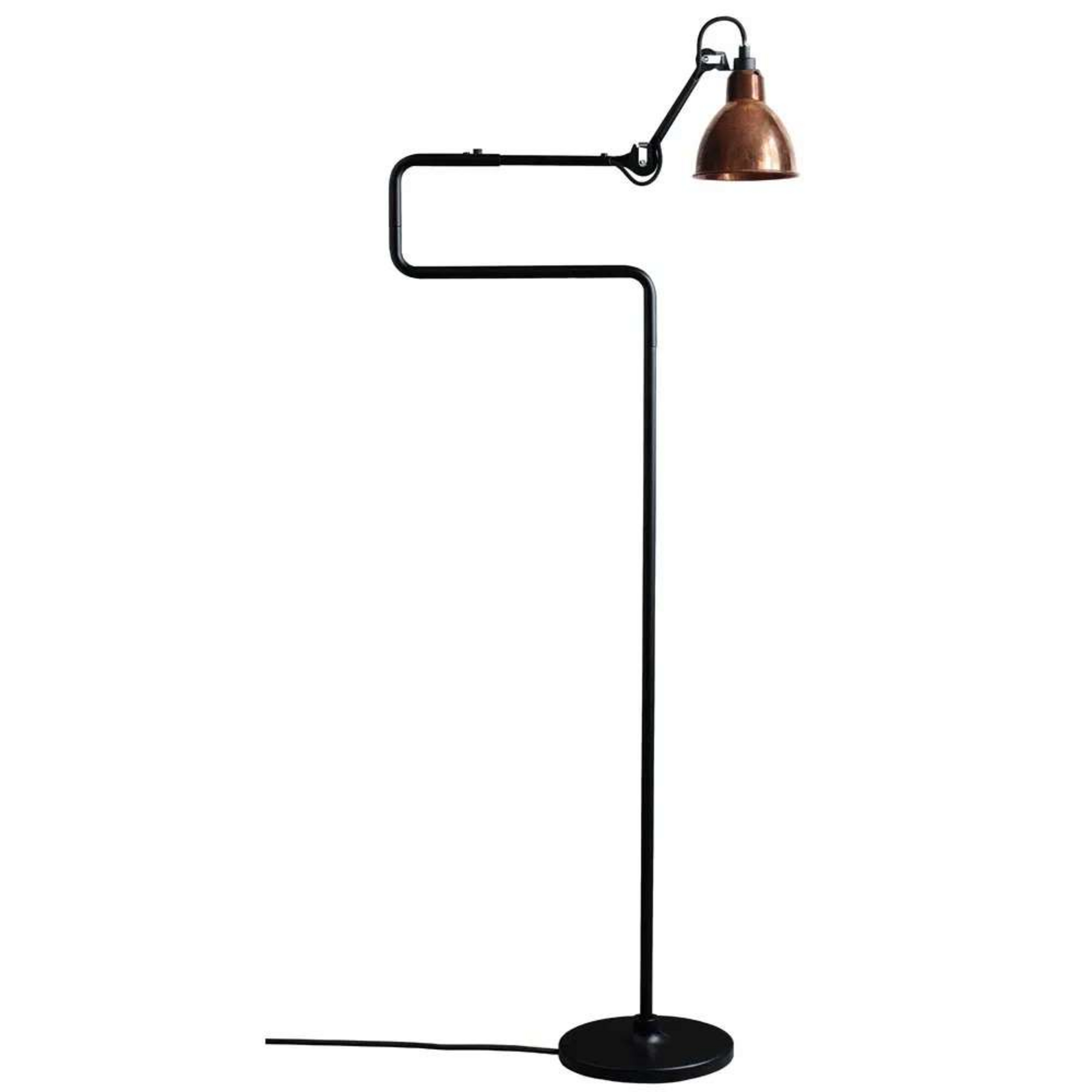 411 VloerLamp Zwart/Raw Koper - Lampe Gras