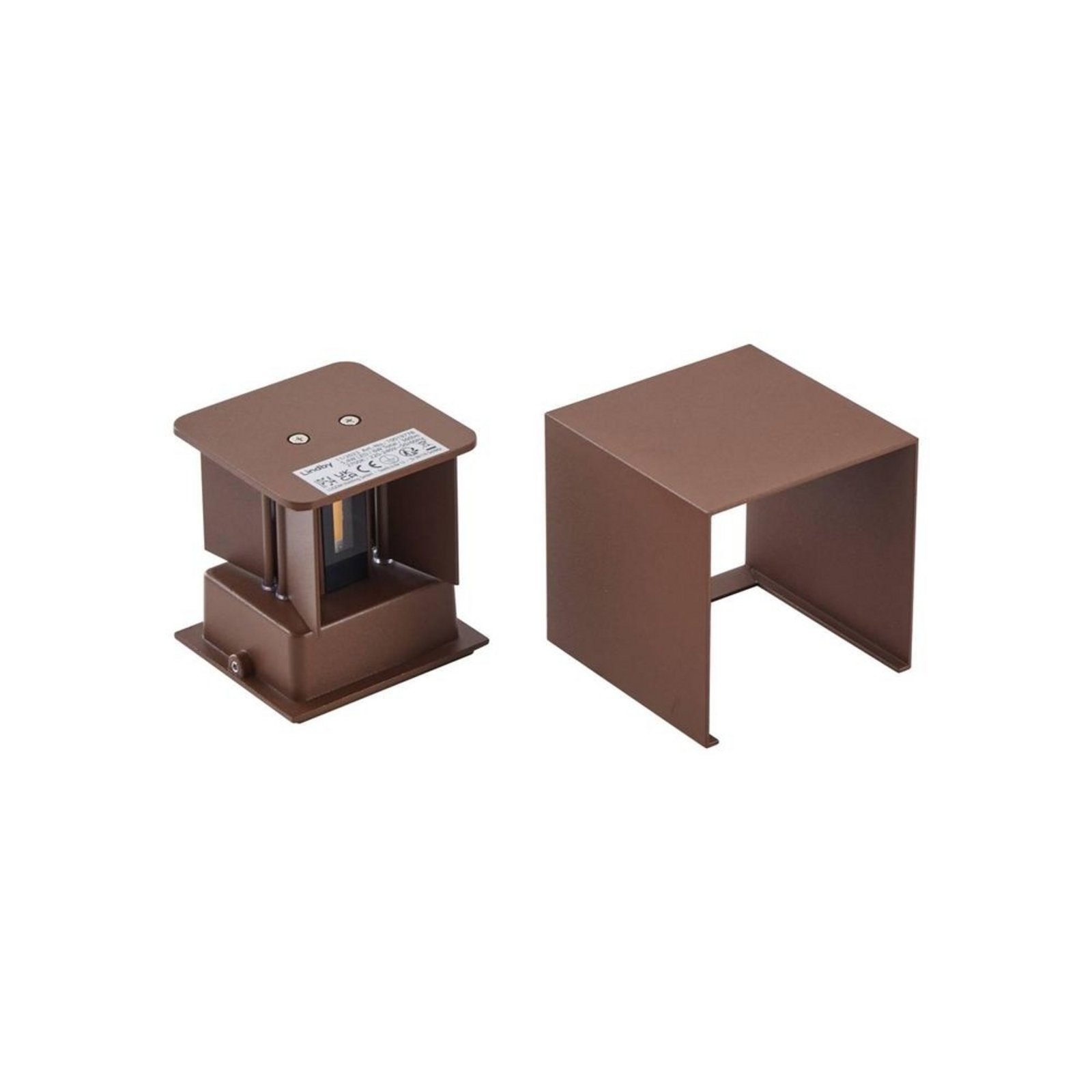 Nivar Square LED Aplica de Exterior Rust Brown - Lindby