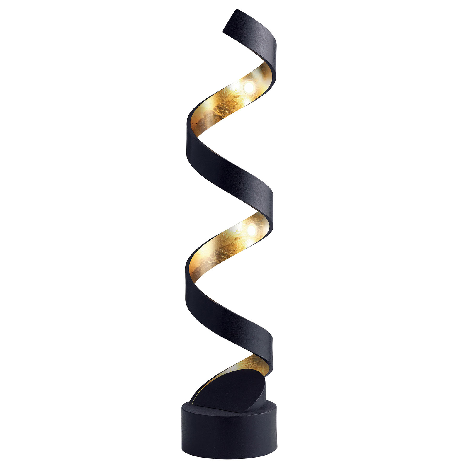 LED stolní lampa helix, výška 66 cm, černá zlatá