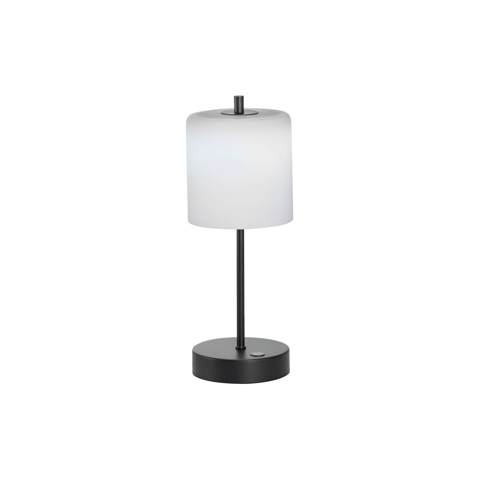 FH Lighting Lampe table batterie LED Riva noir/opale 40 cm