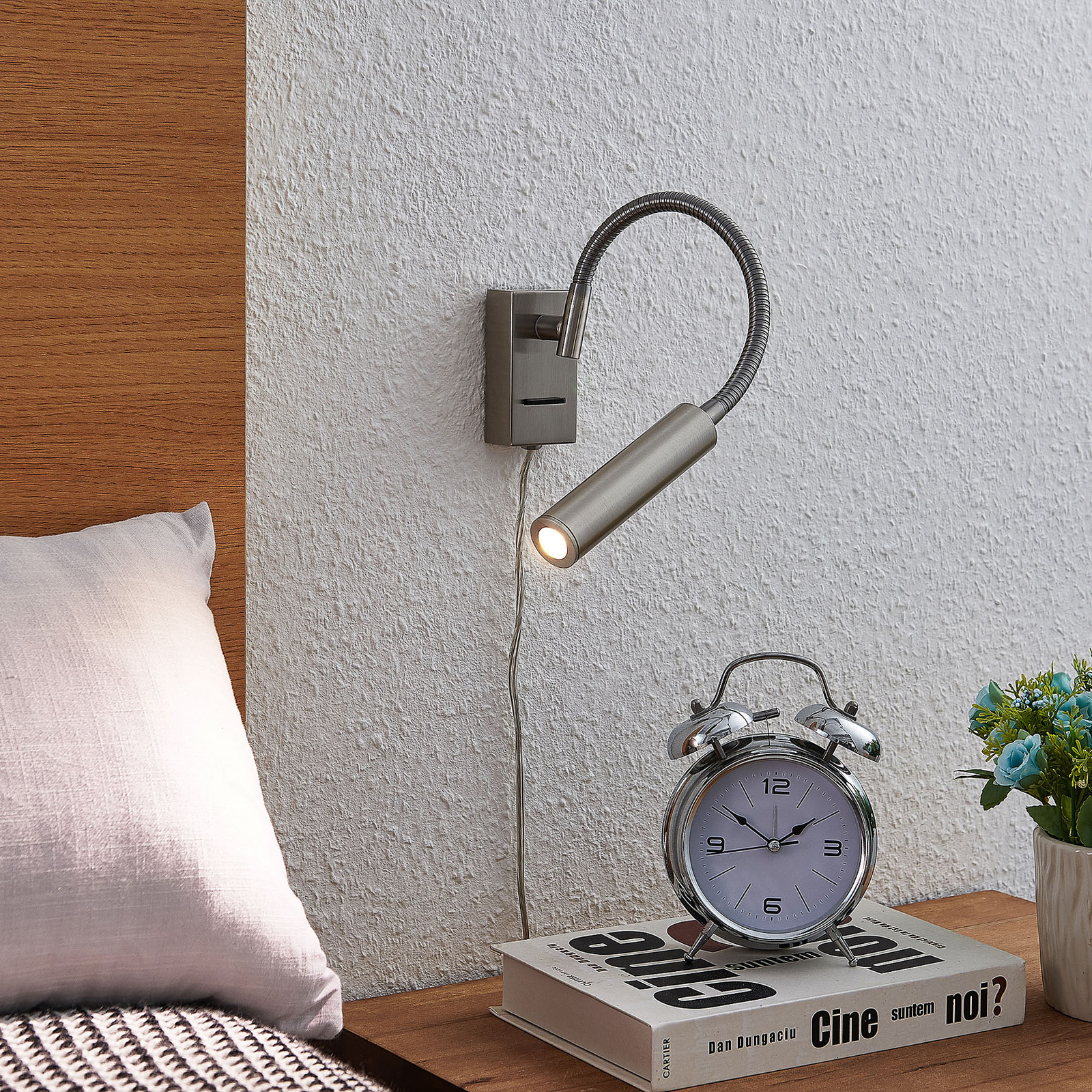 Lucande Anaella applique LED, nickel, 47 cm