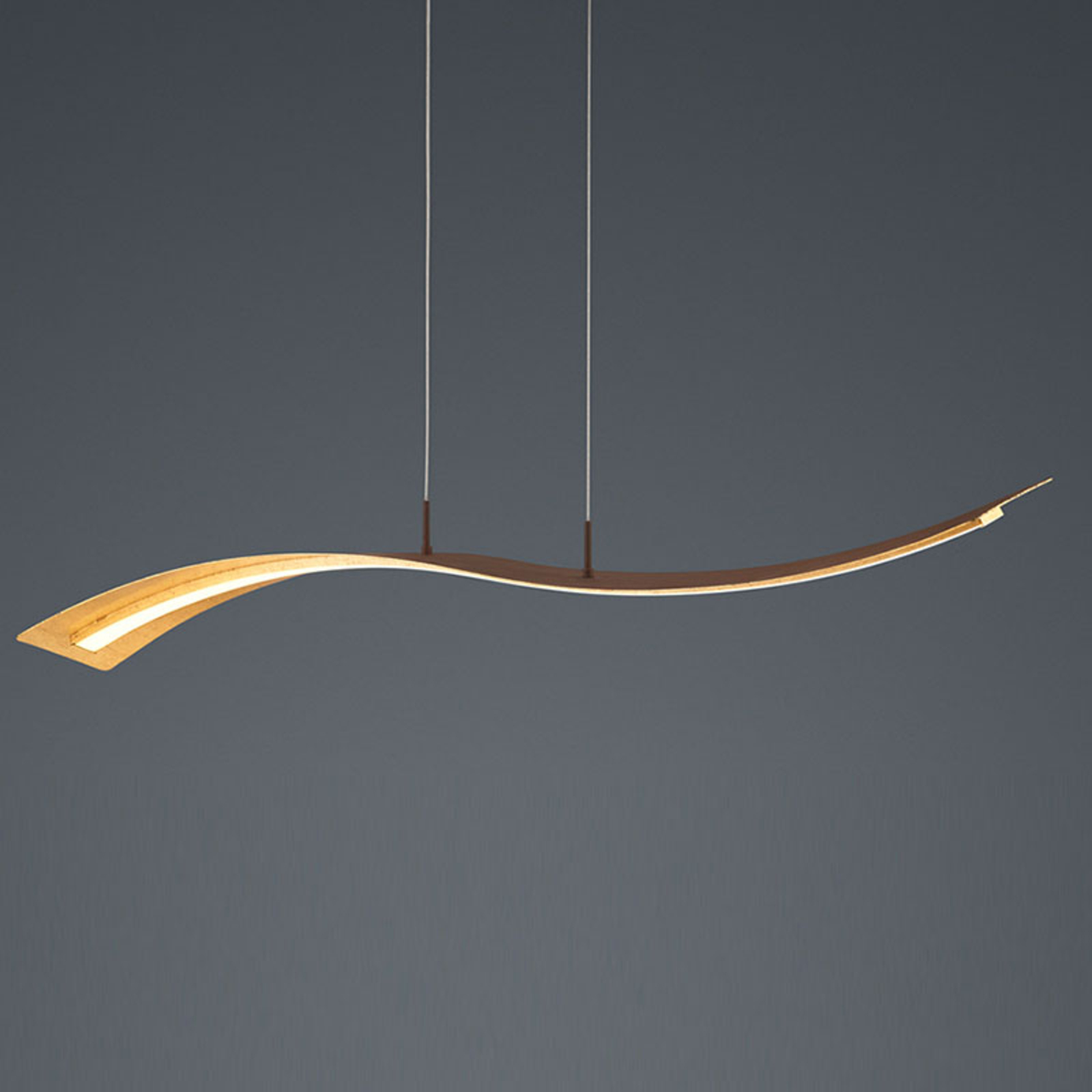 Trio Lighting Salerno LED pendant lamp, SwitchDim, gold, for Living / Dining Room, metal, 35 W, energy efficiency: A+, L: 115 cm, W: 12 cm