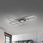 LED stropné svietidlo Asmin, CCT, čierne, 98,9x69,4cm