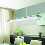 LED-Pendelleuchte Tube universalweiß, Kristallglas