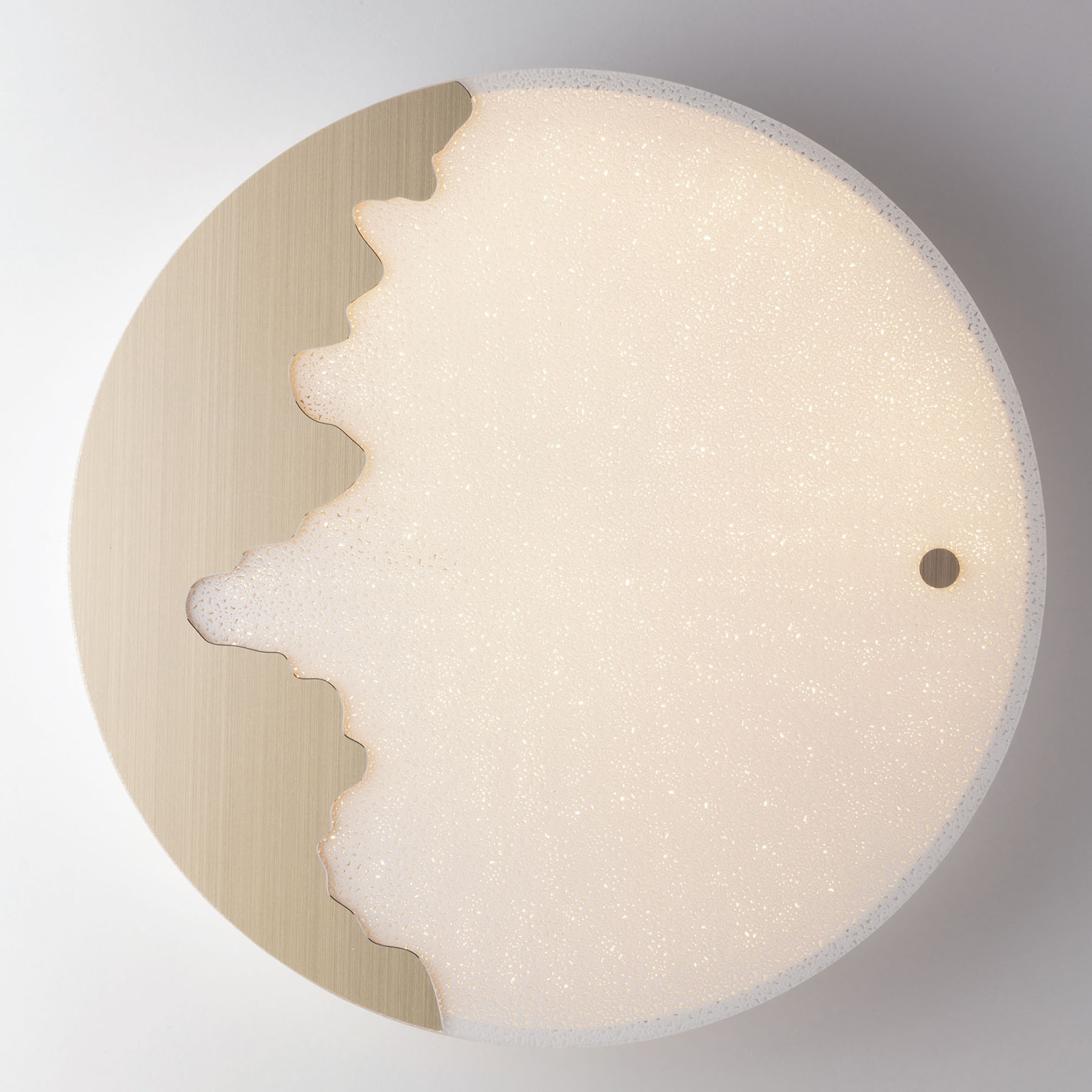 Eco-Light Chic Tuya LED wall lamp, round gold/relief Ø 60 cm, for Living / Dining Room, aluminium, glass relief, 62 W, energy efficiency: A+