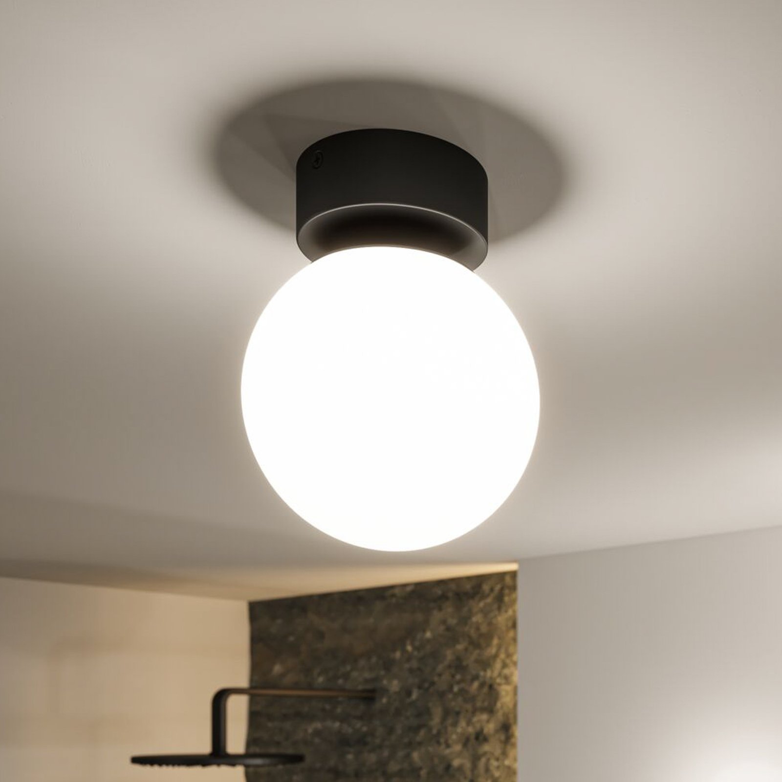 Gove LED-Deckenlampe, IP44, schwarz - Paulmann