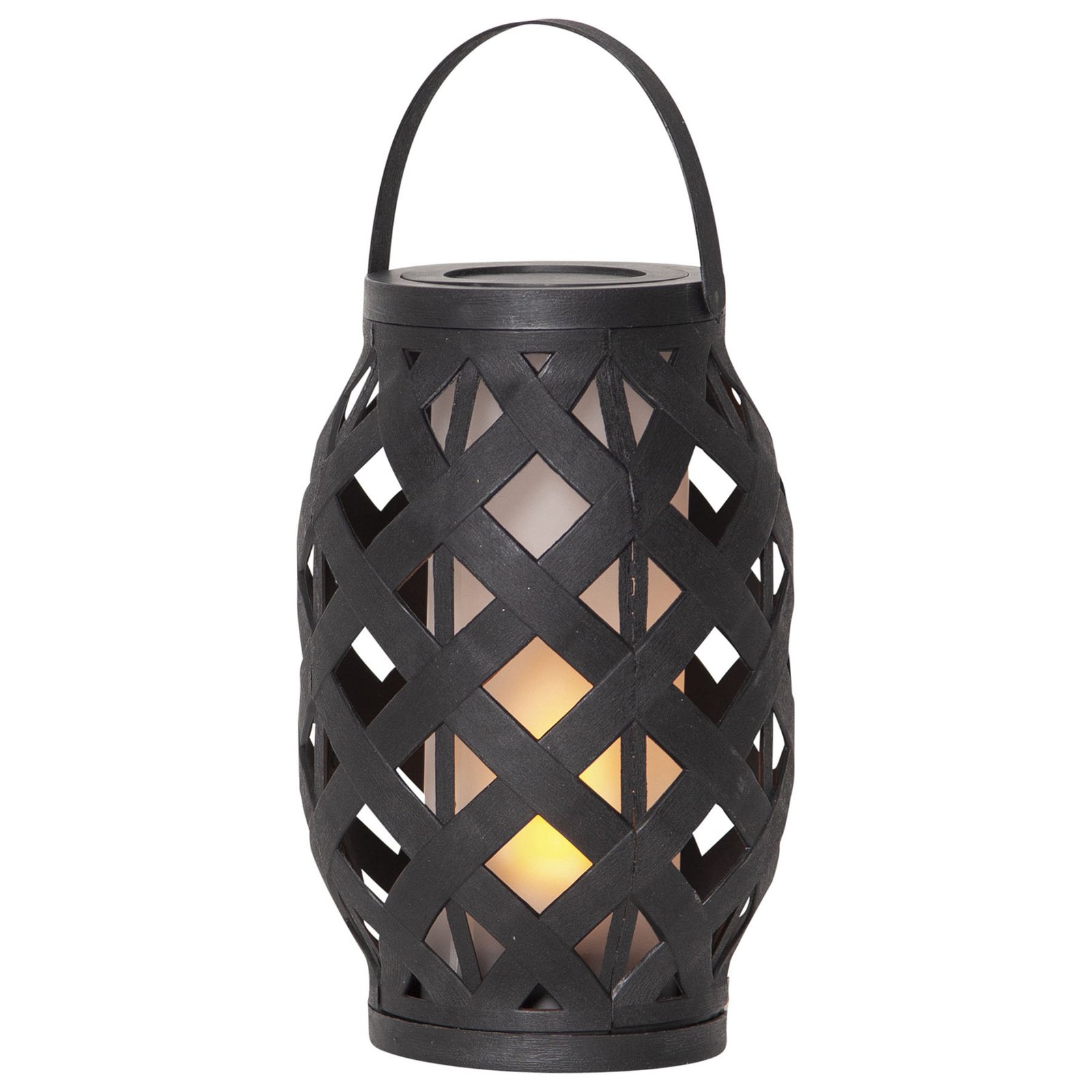 LED-lykta Flame Lantern, svart, höjd 23 cm