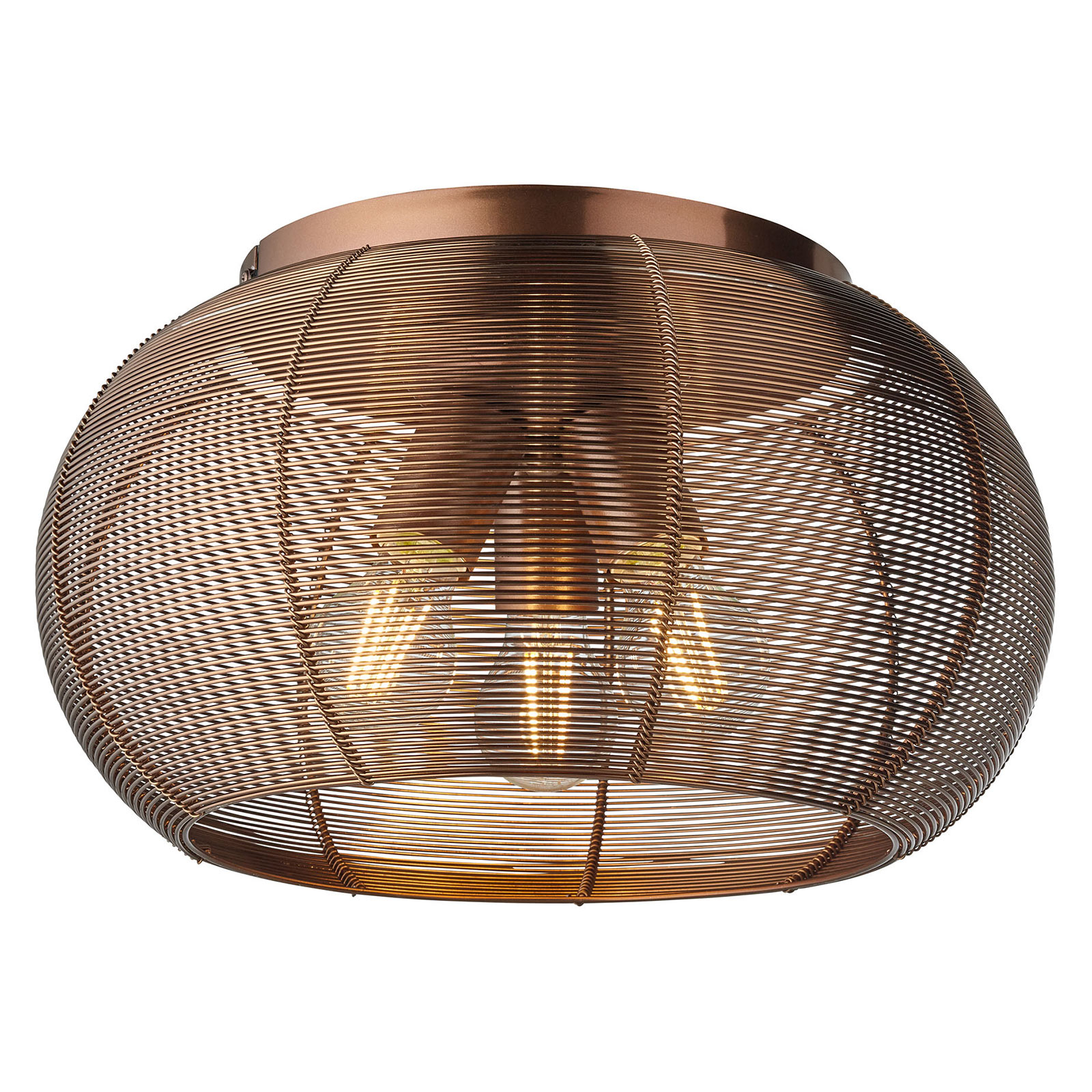 Brilliant Sambo ceiling light, cage lampshade, brown, for Living / Dining Room, metal, E27, 60 W, energy efficiency: A++, H: 23 cm