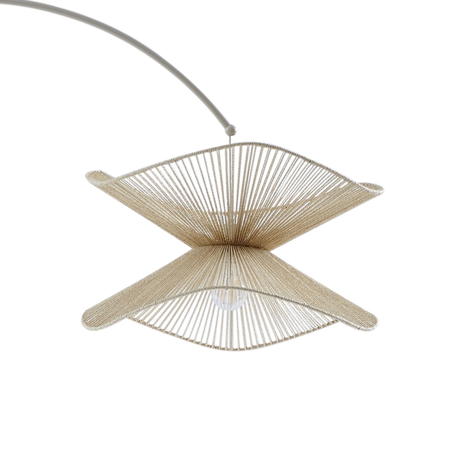 Lindby lampe à suspension Valdorin, beige, papier, hauteur 195 cm