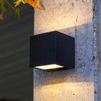 LED-Außenwandlampe Gemini mattschwarz Breite 8,8cm