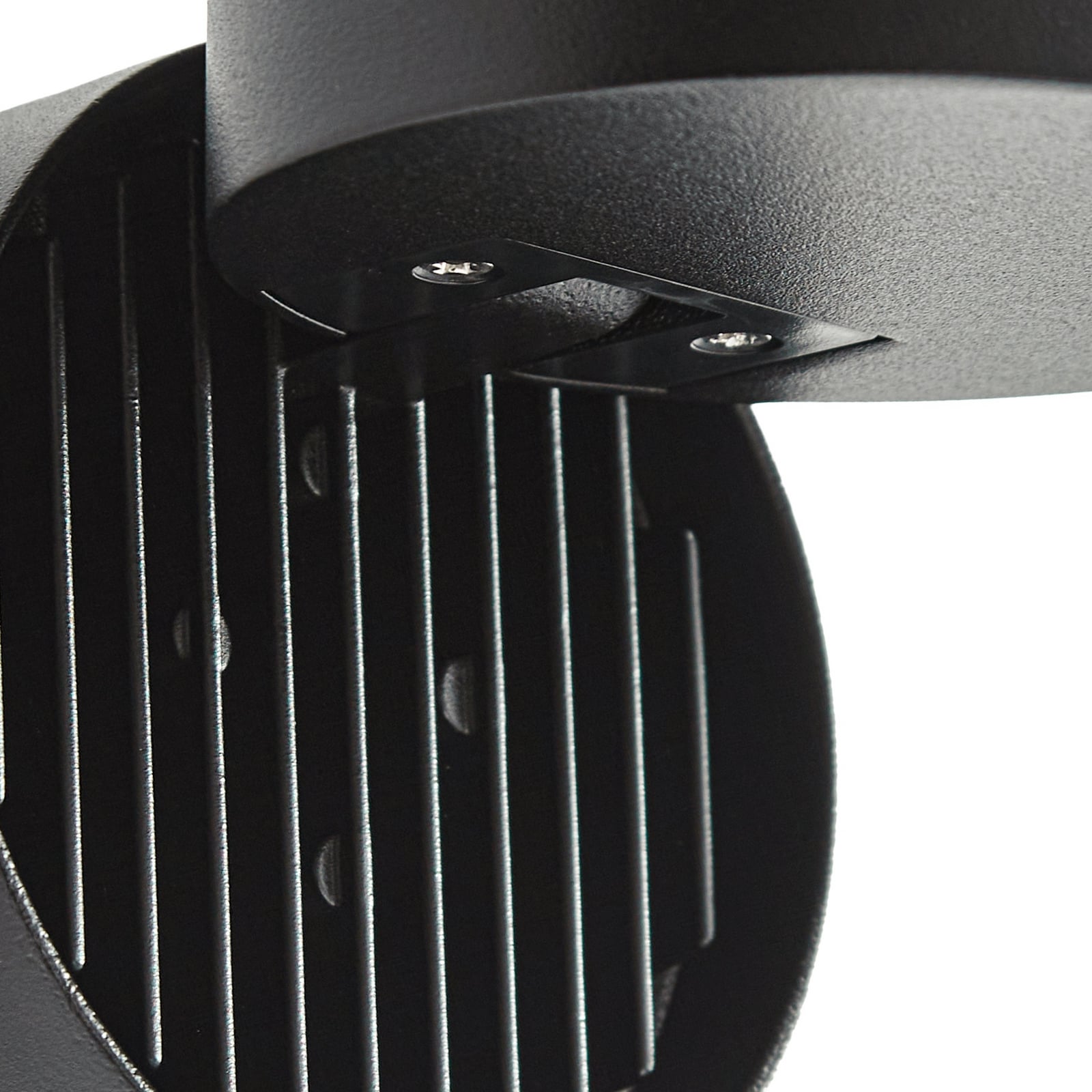 Lindby LED ceiling spotlight Nolivar, black, Ø 9 cm, IP54