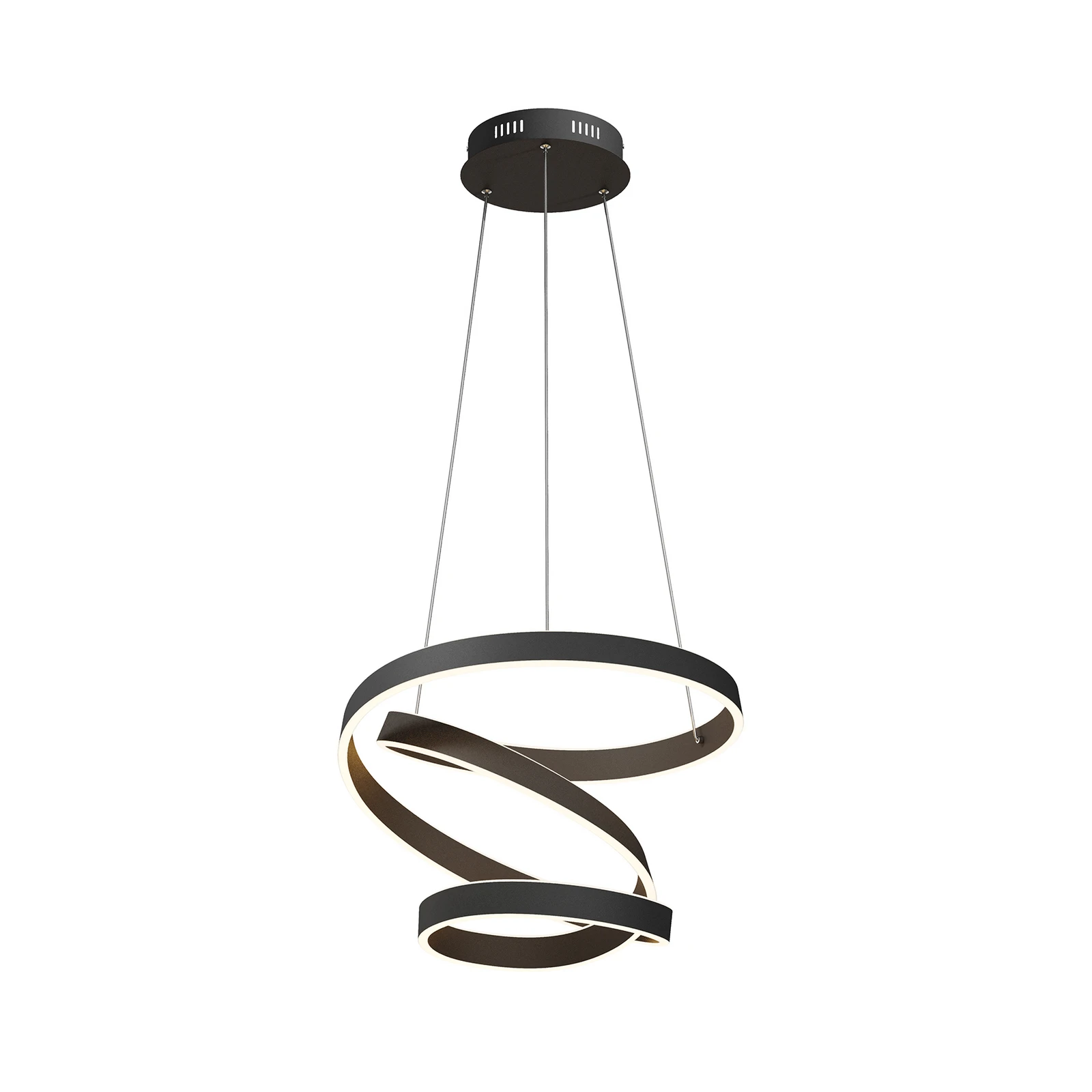Lindby LED piekaramais gaismeklis Olada, melns, metāls, Ø 51cm