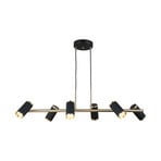 Hängelampe Lume schwarz/gold antik Länge 86 cm 6-flg. Metall