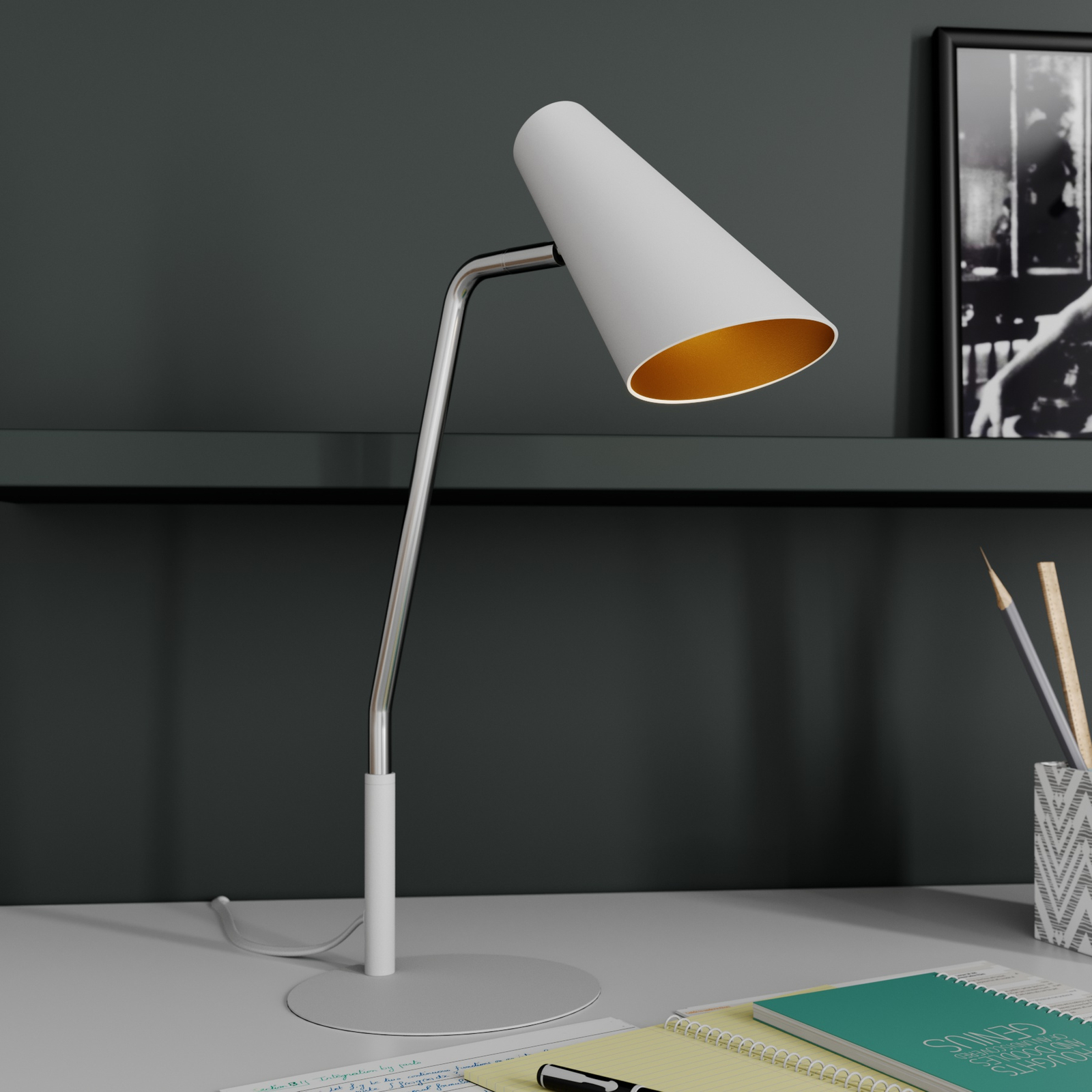 Lucande Wibke table lamp, white