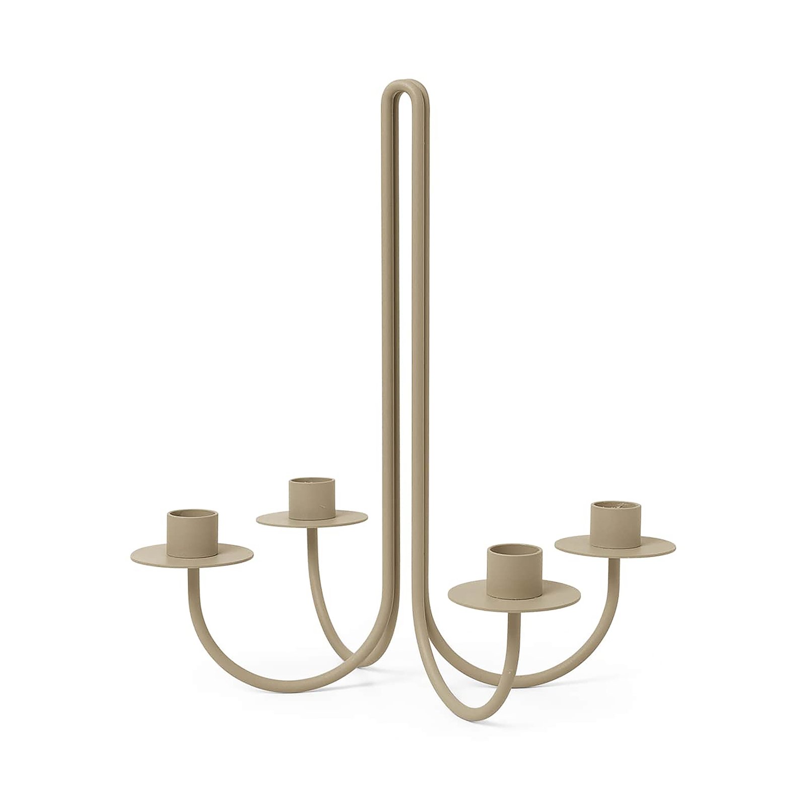 ferm LIVING Candlestick Sway, beige, height 30 cm, iron