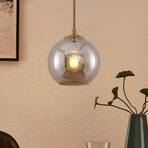 Lindby Jurian hanglamp rookglas brons 1-lamp