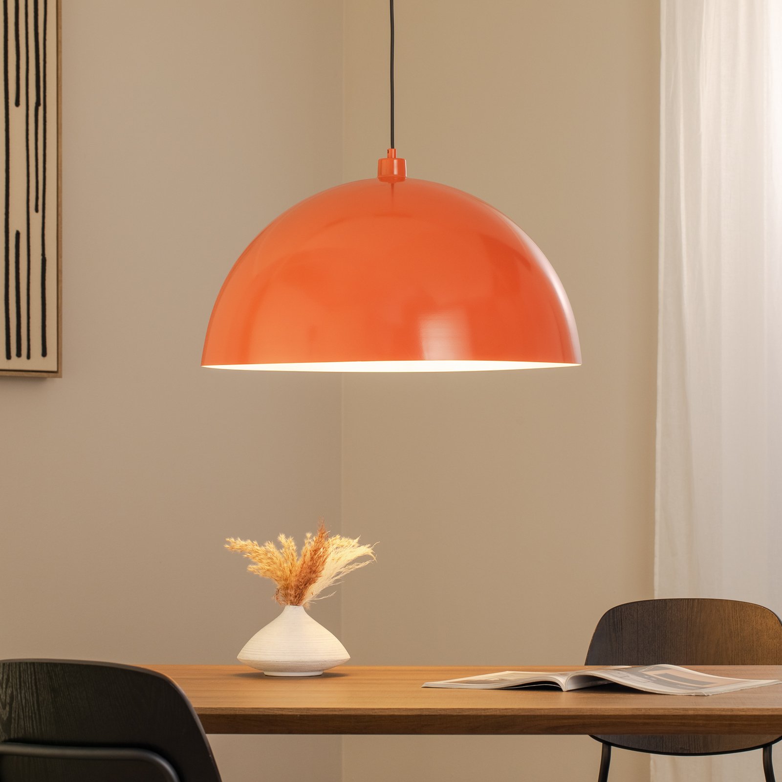 Hengelampe Kure, oransje, metall, Ø 60 cm, E27 Hengelampe Kure, oransje, metall, Ø 60 cm, E27