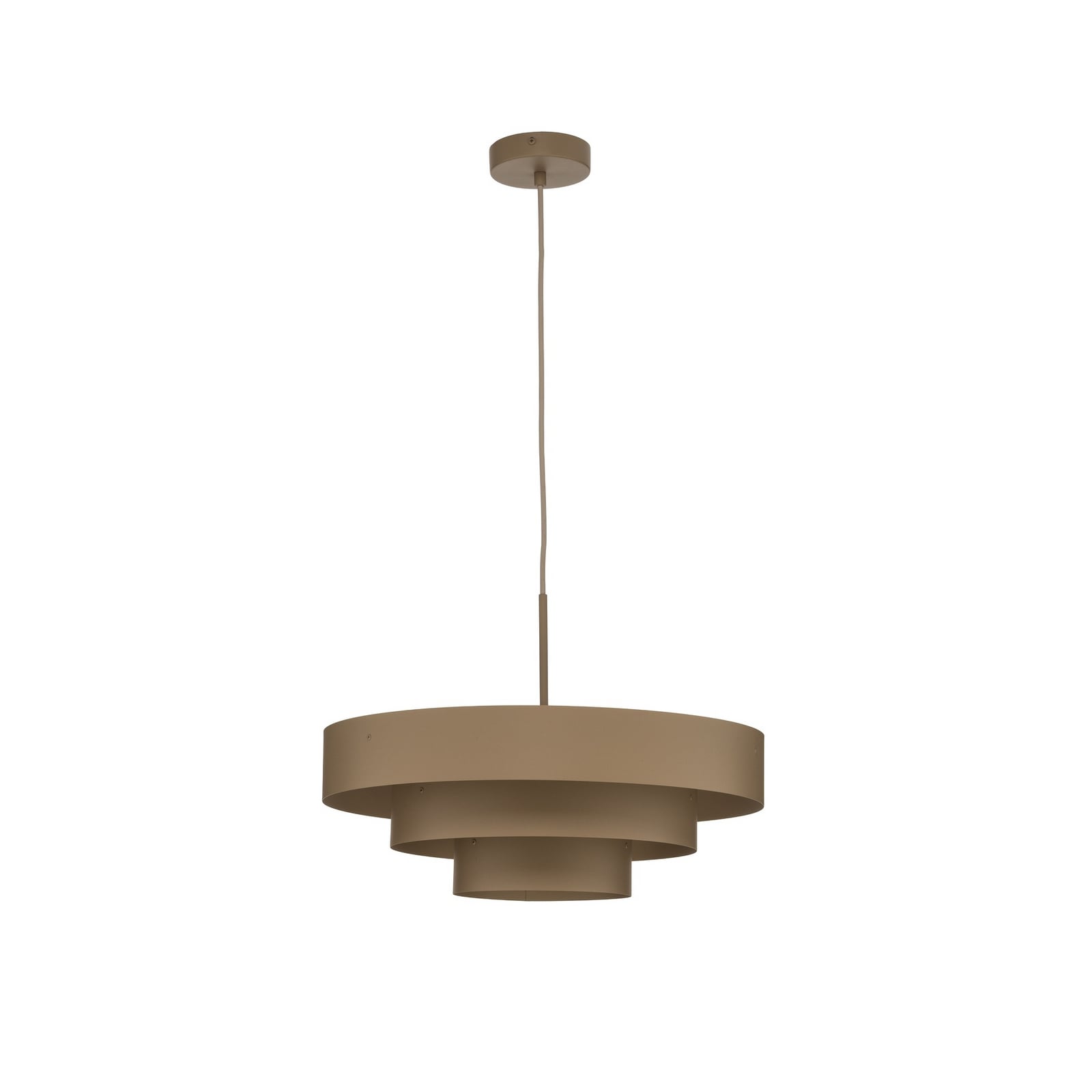 Piekaramā lampa „Trio“, pelēki-bēša, metāla