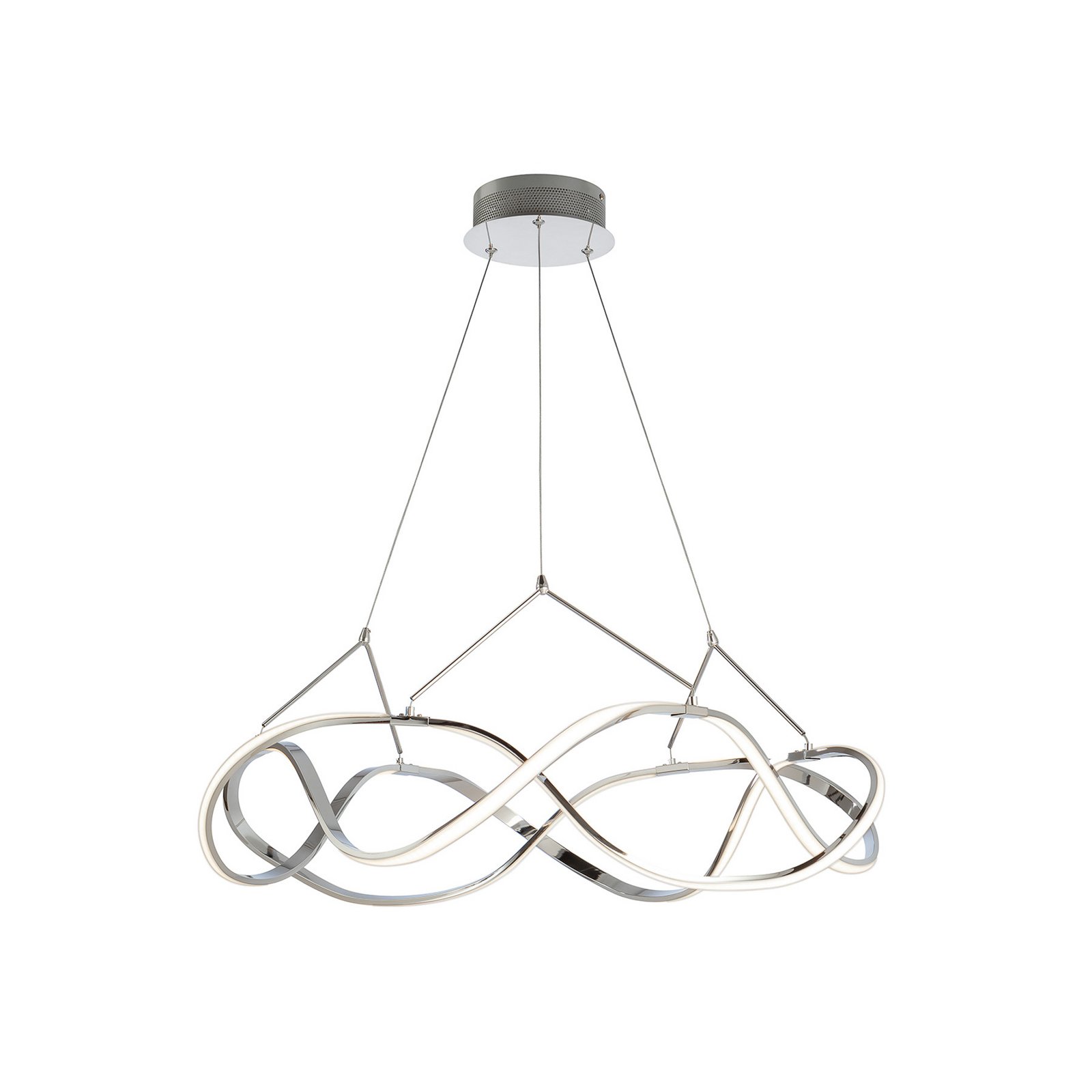 LED piekaramais apgaismojums Molly, hroms, dimmējams, Ø 80 cm