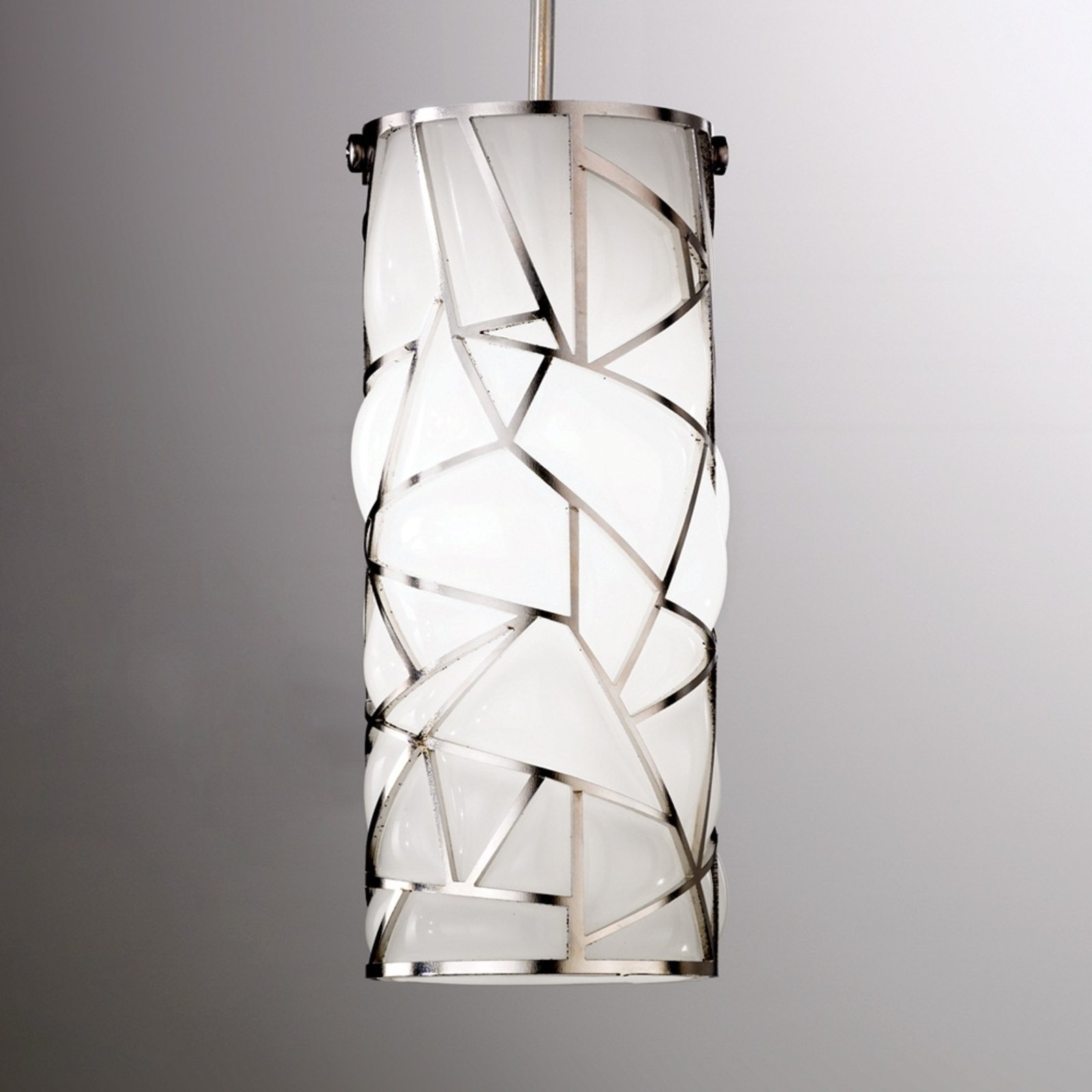 Witte hanglamp Orione in een artistiek design